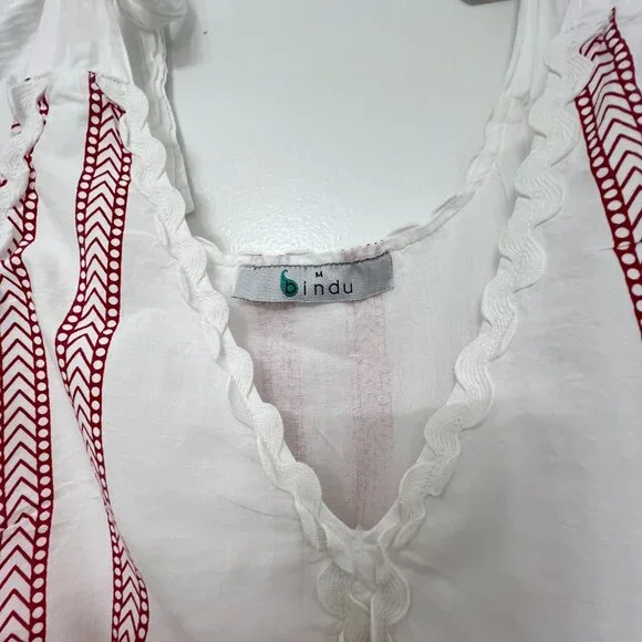 Bindu 100% cotton halter front slit women's maxi dress size M - Picture 4 of 9